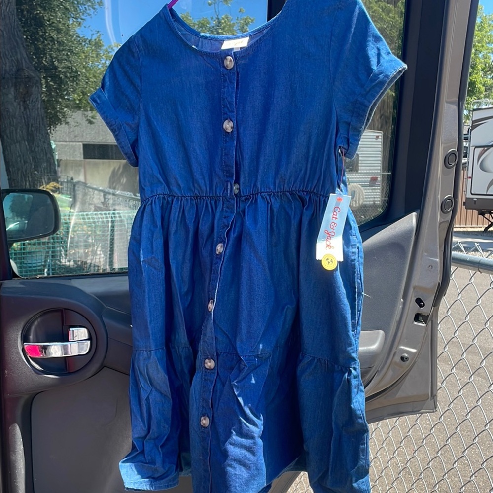 Cat & Jack Blue Button-Down Kids Dress